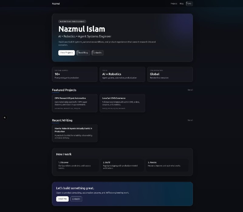 Personal Portfolio CMS