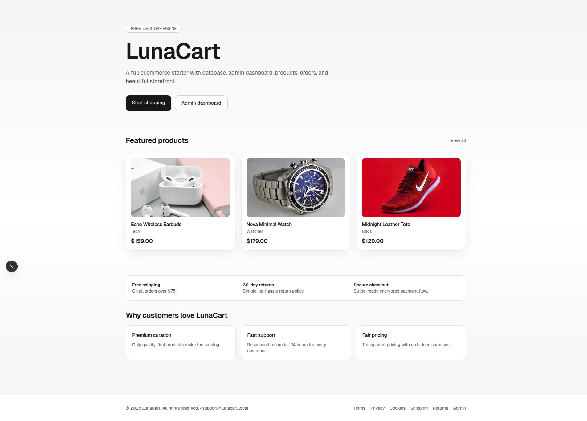 LunaCart — A Modern Store Engine