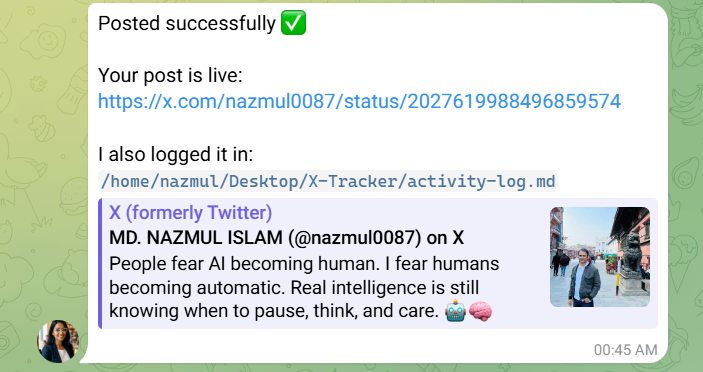 AI-powered content generation and posting using bot
